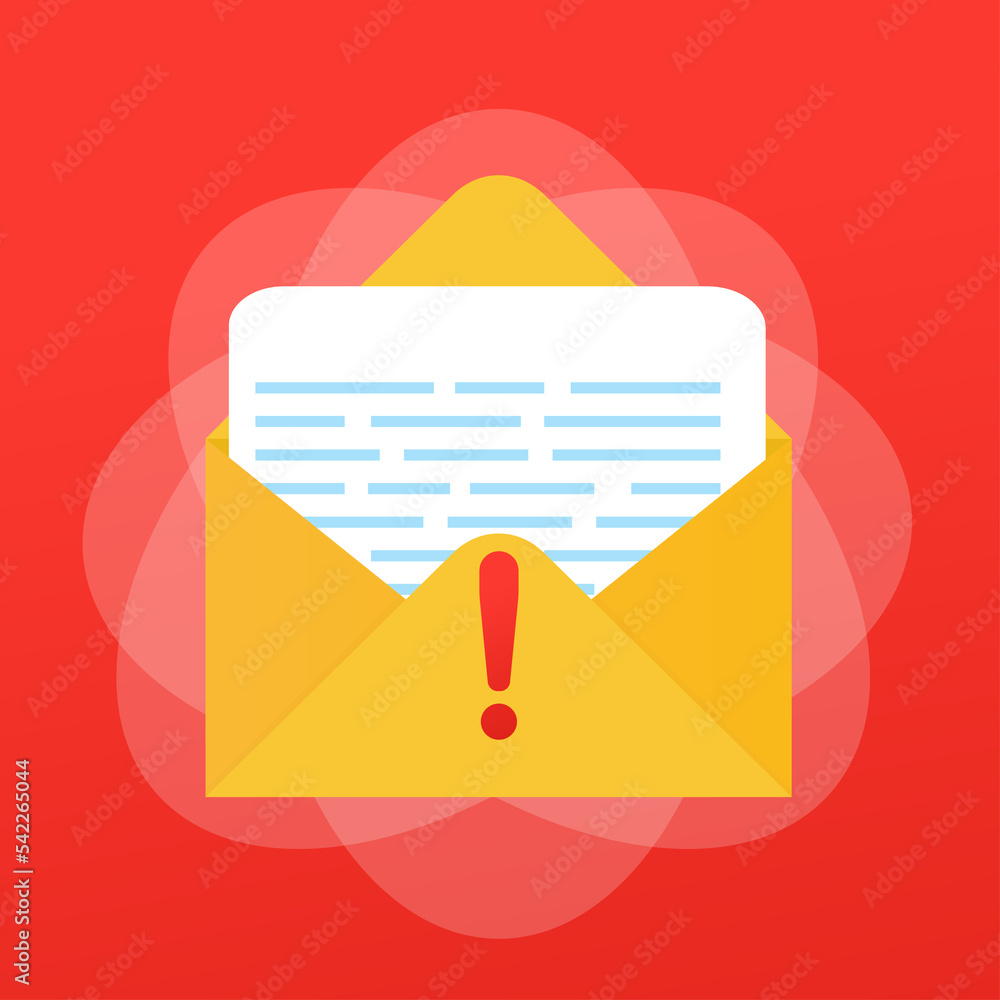 Aufkleber message with documents with a caution sign. vector illustration
