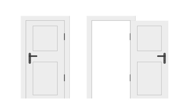 Door on an isolated white background. Vector illustration