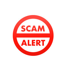 Scam alert icon on white isolated background. Vector illustration