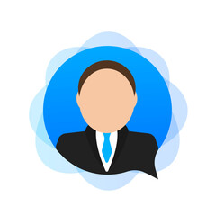 A human icon in the form of an SMS assistant. Vector illustration
