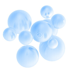 3D metal steel balls blue white gradient colors isolated modern background. Abstract round geometric shape object illustration 3d render.