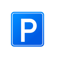Parking sign on isolated on white background. Vector illustration