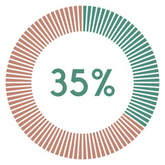 35 percent,circle shape percentage diagram symbol,transparent background.