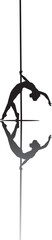 vector silhouette of a woman dancing pole dance