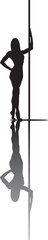 vector silhouette of a woman dancing pole dance