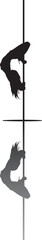 vector silhouette of a woman dancing pole dance