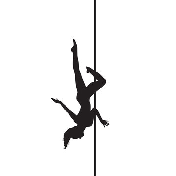 recommend clip art: vector silhouette of a woman dancing pole dance