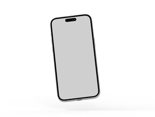 Modern glass smartphone hanging over the table