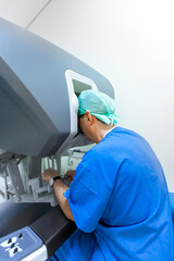 Da Vinci Surgery. Robotic Surgery. Medical operation involving robot.