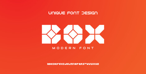 Innovative font typeface designed for technology. Typeface urban style fonts for technology, digital, movie, logo design.
