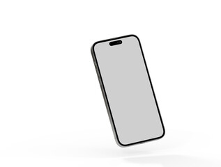 3d smartphone with blank screen isolated