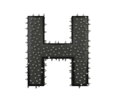 Spike Leather Themed Font  Letter H