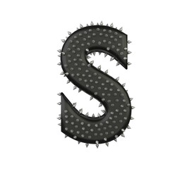 Spike Leather Themed Font  Letter S