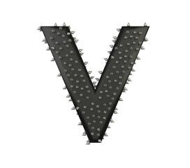 Spike Leather Themed Font  Letter V