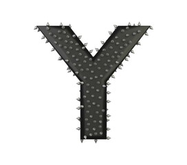 Spike Leather Themed Font  Letter Y