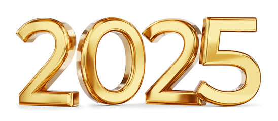 2025 golden new year symbol 3d-illustration - obrazy, fototapety, plakaty