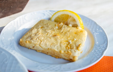Greek fried cheese from a local restaurant in Greece