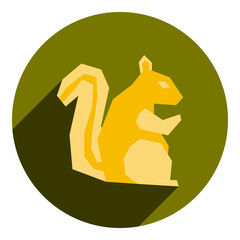 squirrel flat icon. orange icon in flat style squirrel. rodent icon. for web browser.