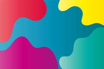Blue background with colorful abstract shapes	