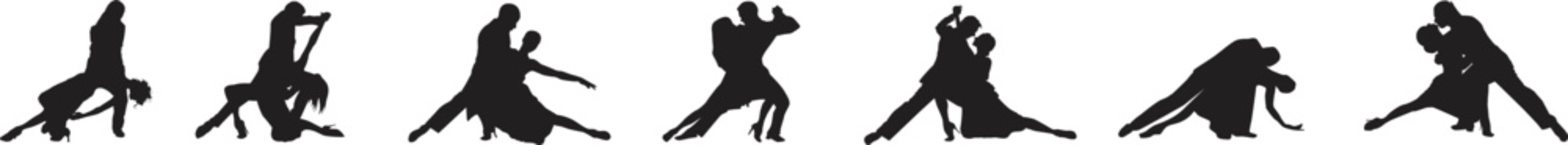 vector silhouette of a couple dancing ballroom dance