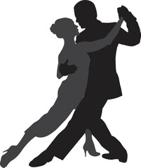 vector silhouette of a couple dancing ballroom dance