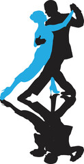 vector silhouette of a couple dancing ballroom dance