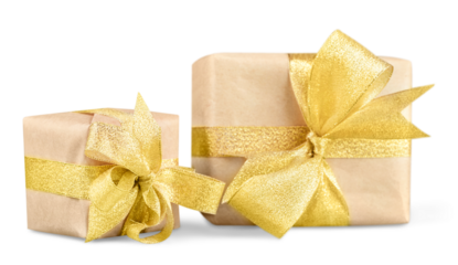 Gift  boxes with ribbons and bows on white background