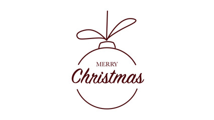 Merry Christmas white simple banner vector illustration.