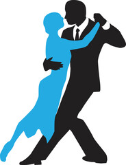vector silhouette of a couple dancing ballroom dance