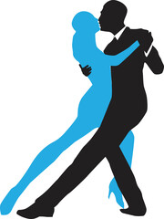 vector silhouette of a couple dancing ballroom dance