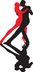 vector silhouette of a couple dancing ballroom dance