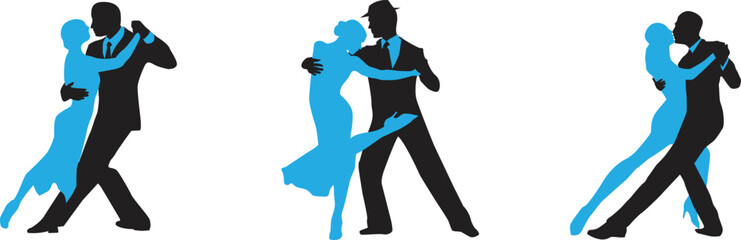 vector silhouette of a couple dancing ballroom dance