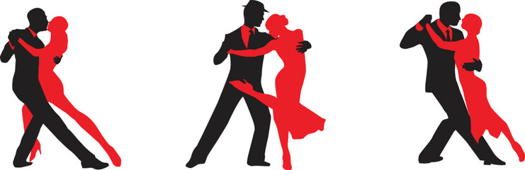vector silhouette of a couple dancing ballroom dance