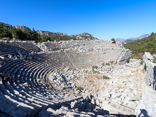 ancient amphitheater in termossos antique city in antalya province turkey