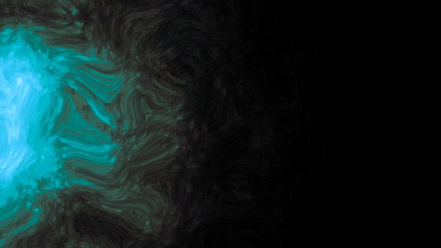 Abstract spreading colorful liquid paint on a black background. Motion. Beautiful energy like flowing digital paint.
