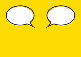 buble text icon on yellow background vector illustration modern style