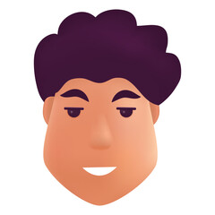 Young smiling man.Realistic avatar.Cartoon minimal style.Isolated on white background.