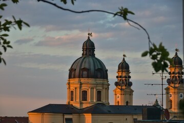 Closeup shot of an ancient building on a cloudy day