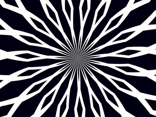 Black white star, rays explosion, pattern, mandala, abstract background