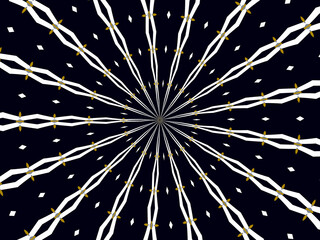 Fototapeta premium Black white star, rays explosion, pattern, mandala, abstract background