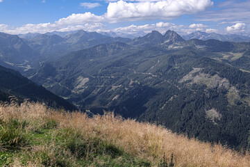View towards North-West into Salzburg region, as seen from Gasselhohe summit (2001 m), located near...