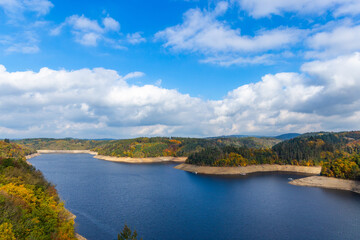 Vltava river. Autumn landscape. South Czechia.
