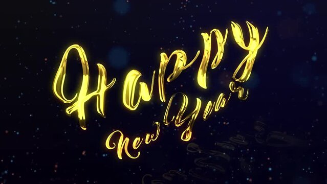 Happy new year 2023 and Merry christmas Typography Golden text animation appear on black background. design, Welcome celebrate greeting card decorative and Holiday Wishes celebration festive theme