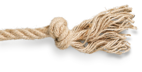 Coiled rope on a white background close up