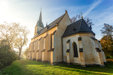Fototapeta na wymiar Gothic church in the town of Krivoklat. Czechia