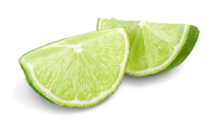 Lime wedges - isolated image