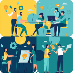 Puzzle teamwork character puzzle idea. Team metaphor. people connecting puzzle elements. Vector illustration flat design style. Symbol of teamwork, cooperation, partnership vector