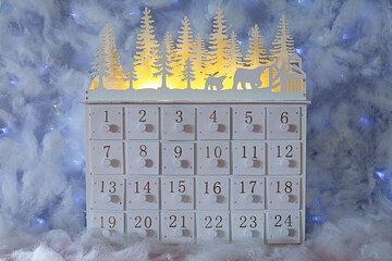 Christmas wooden drawer advent calendar