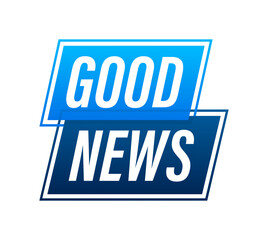 Good news icon, emblem, label. Vector illustration.