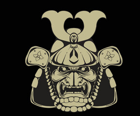 Illustration of the samurai helmet